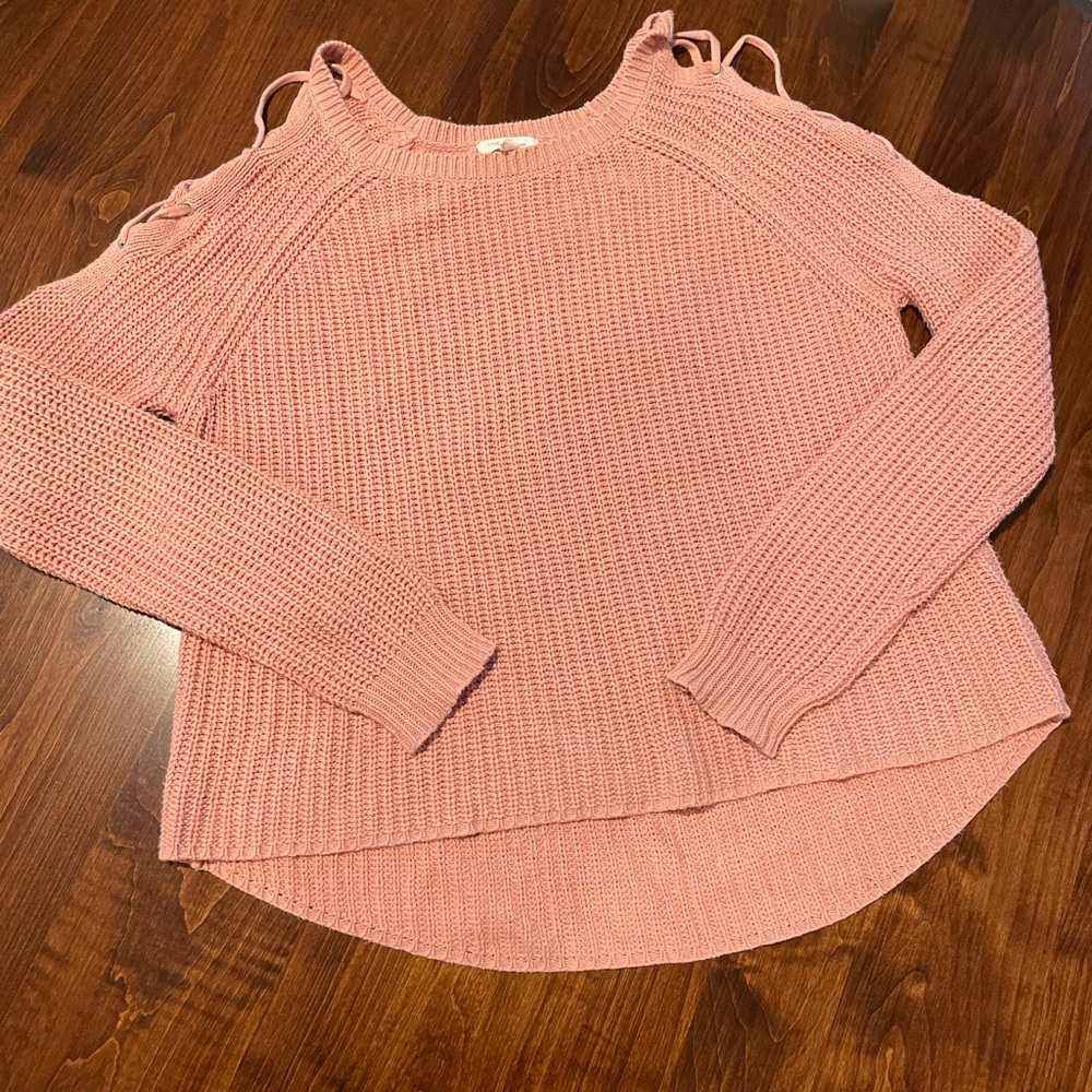 Sweater. Peek-a-boo shoulders.